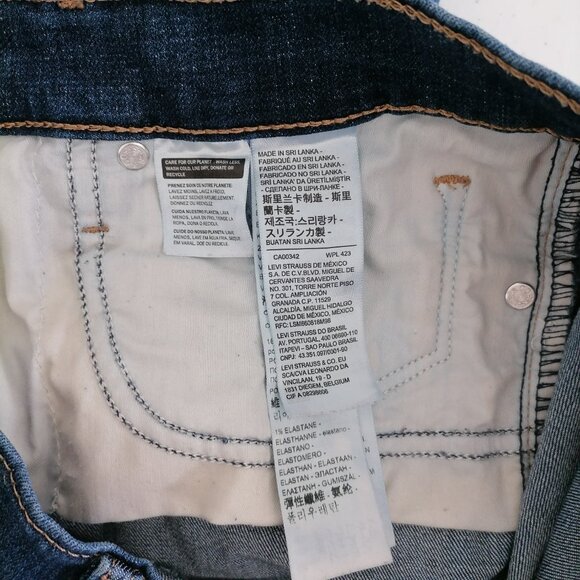 Levi's Womens Denim Blue Mid Rise Frayed Hem 311 Shaping Skinny Jeans Size 28 - Picture 6 of 10